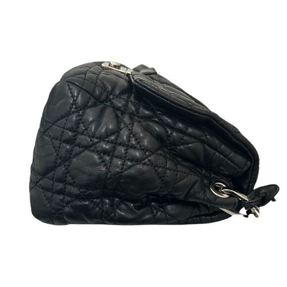 Authentic Christian Dior Black Cannage Quilted Lambskin Leather New Lock Bag - Picture 4 of 13